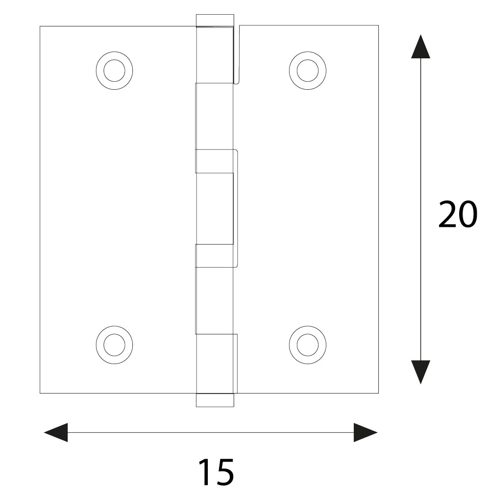 Cerniera per cofanetti mm. 20 x 15 – pz. 20 Blister koncreto