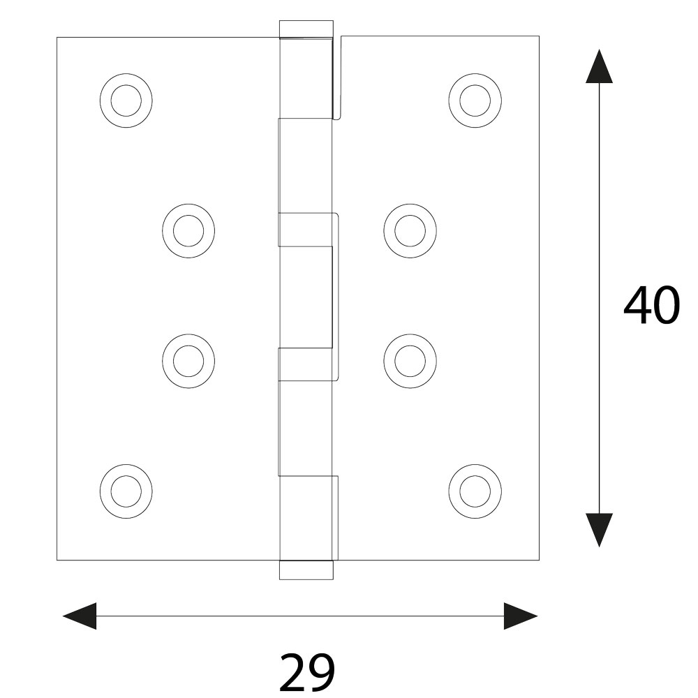 Cerniera zincata mm. 40×29 – pz. 2 Blister koncreto