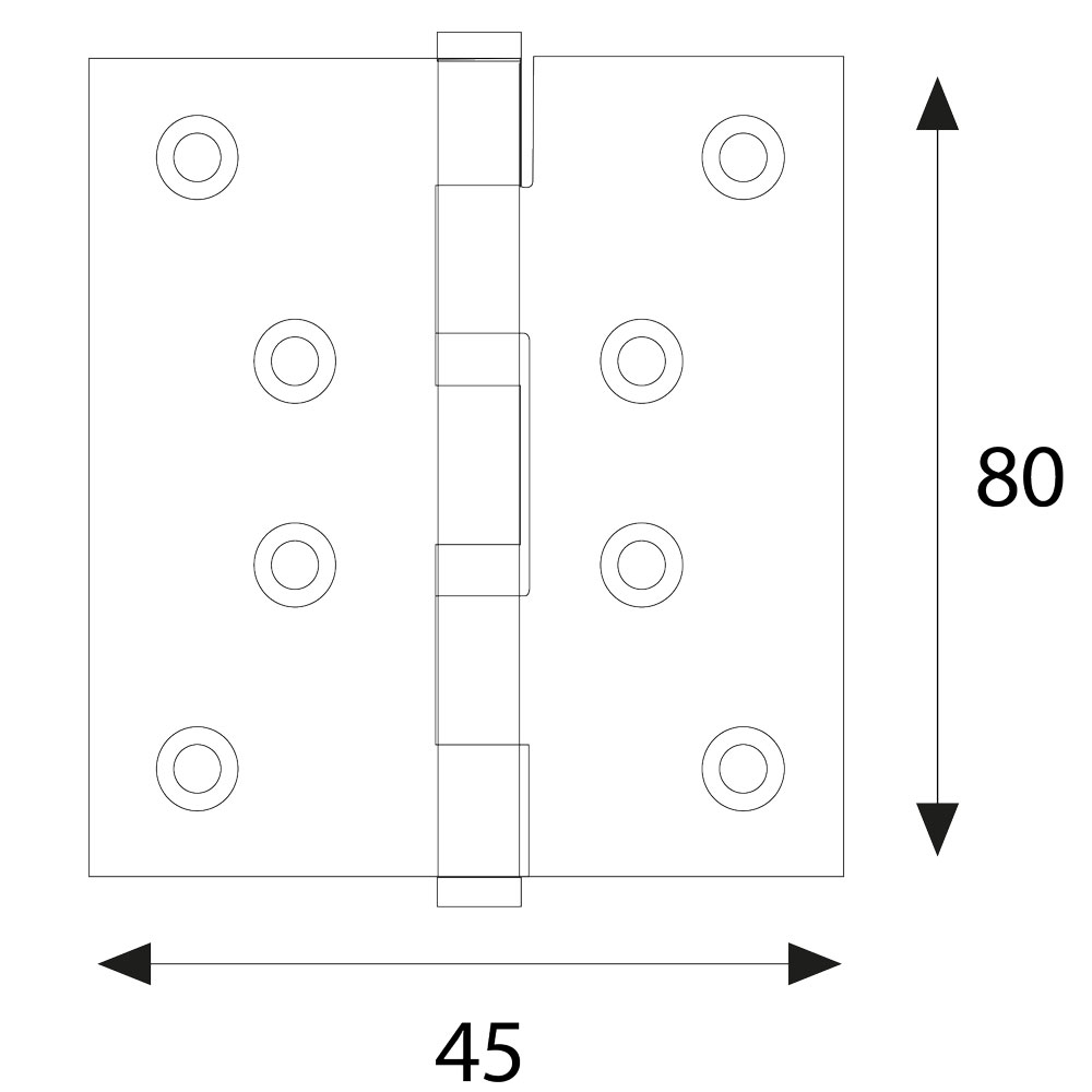 Cerniera zincata mm. 80×45 – pz. 2 Blister koncreto