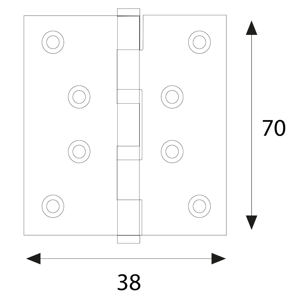 Cerniera zincata mm. 70×38 – pz. 2 Blister koncreto