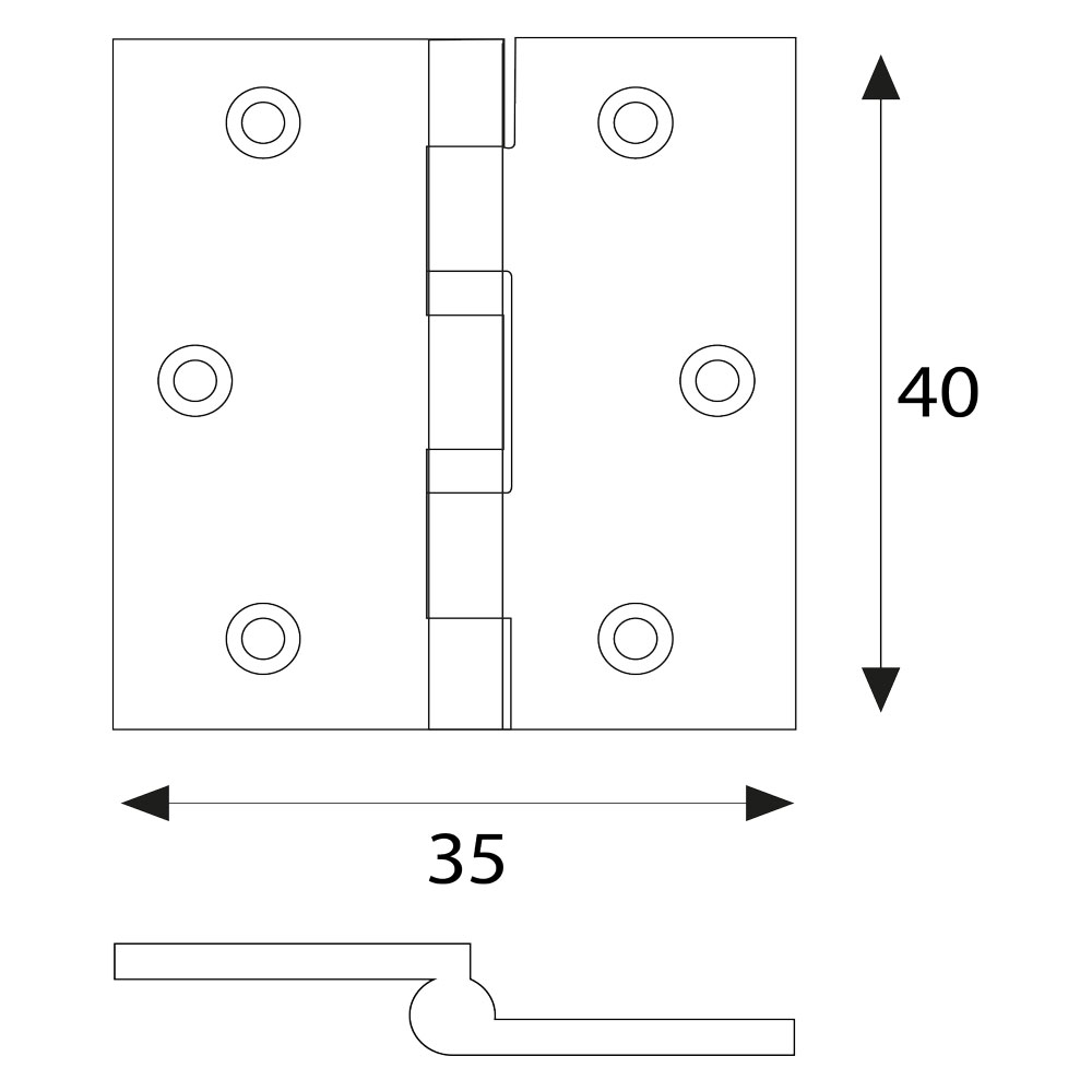 Cerniera mezzo collo ottone mm. 40×35 – pz. 2 Blister koncreto