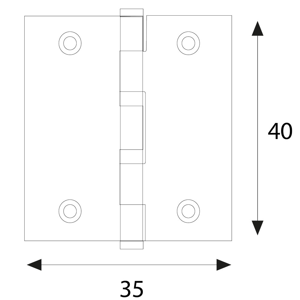 Cerniera acciaio zincato art.840 mm  40×35 – 4 pezzi Blister koncreto