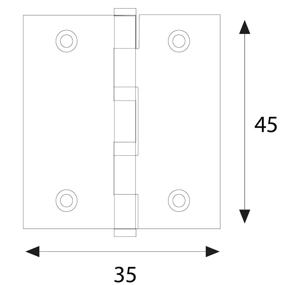 Cerniera acciaio zincato art.840 mm  45 x 35 – 4 pezzi Blister koncreto