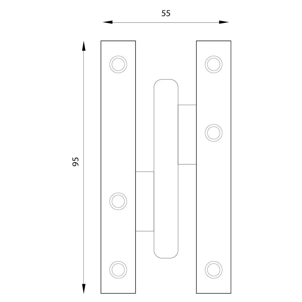 Cerniera paumelles art.105 95 x 55 dx – pz. 2 Blister koncreto