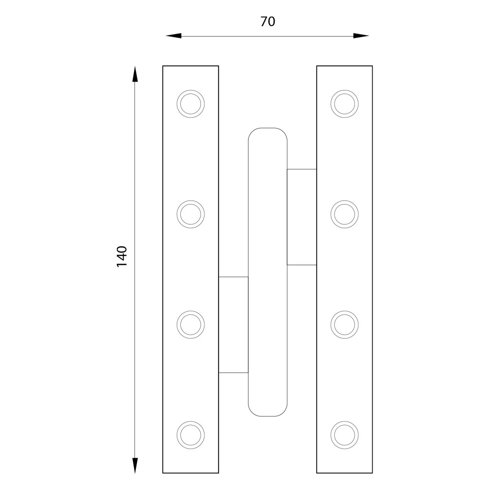 Cerniera paumelles art.105 140 x 70 sx – pz. 2 Blister koncreto