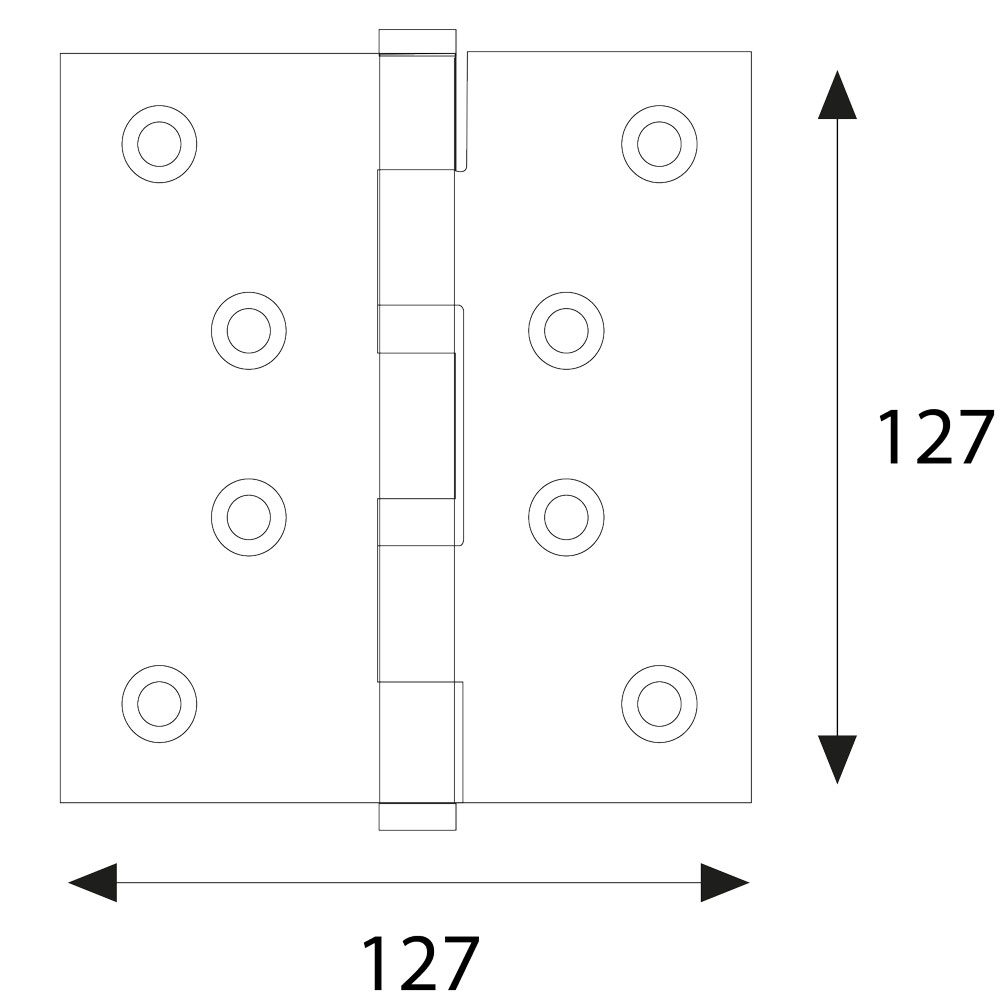 Cerniera acciaio zincato art.127 mm 127 x 127 – pz. 2 Blister koncreto