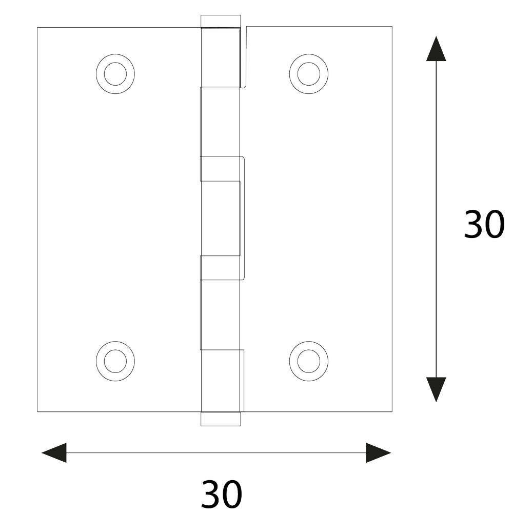 Cerniera quadra in acciaio zincato mm 30 x 30 – pz. 4 Blister koncreto