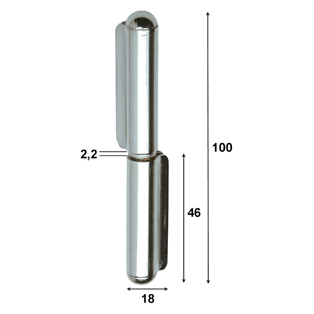 Cerniera in acciaio inox art.1223in mm.100 – pz. 2 Blister koncreto