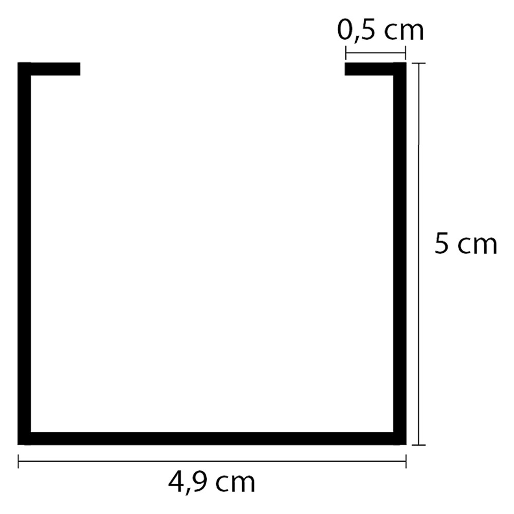 Montante per pareti tipo ‘m’ mm 49 x 50 – mt 3 Senza marca