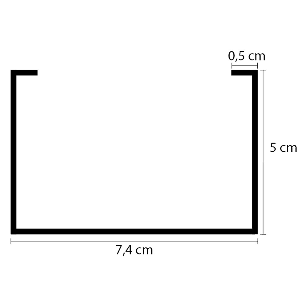 Montante per pareti tipo ‘m’ mm 74 x 50 – mt 3 Senza marca