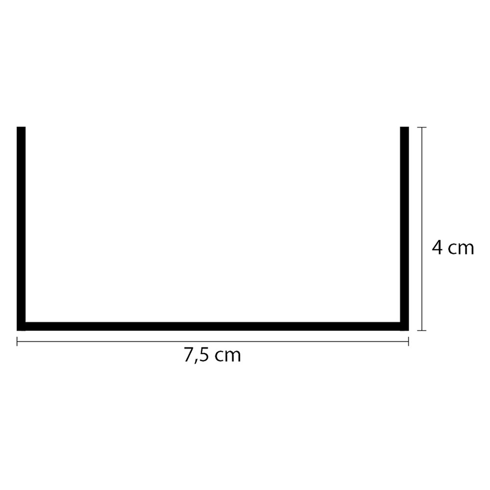 Guida per pavimento/soffitto mm 75 x 40 per m74 x 50 – mt.3 Senza marca
