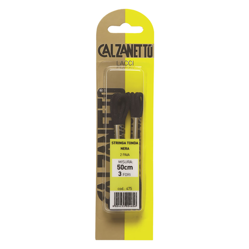 Lacci tondi cm.50 neri – blister 2 paia Ebano