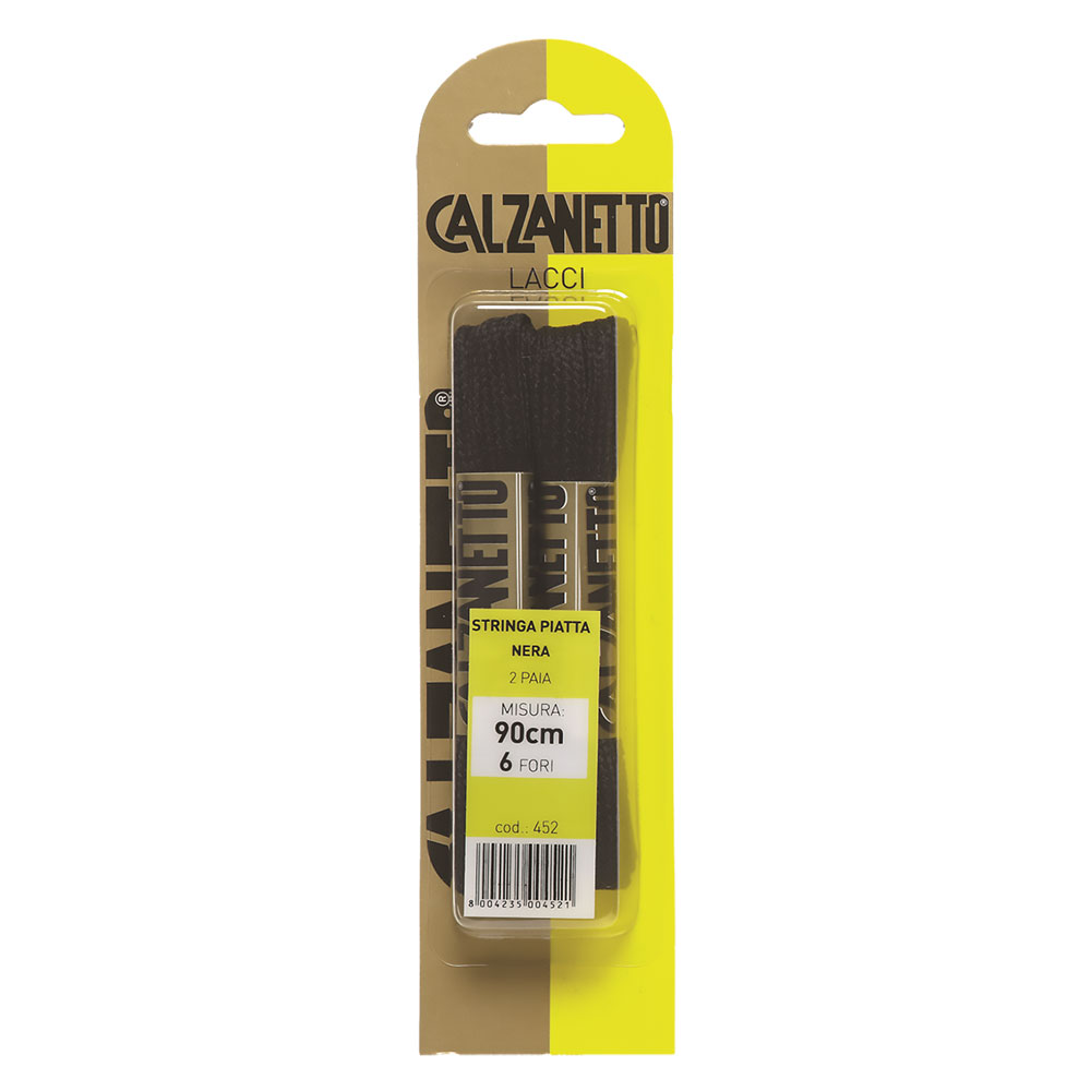 Lacci piatti cm.90 neri – blister 2 paia Ebano