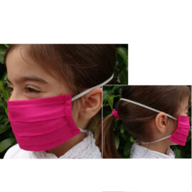 Mascherina igienica protettiva riutilizzabile 'bam fucsia cm. 18 x 7 - 2/5 anni Made in italy