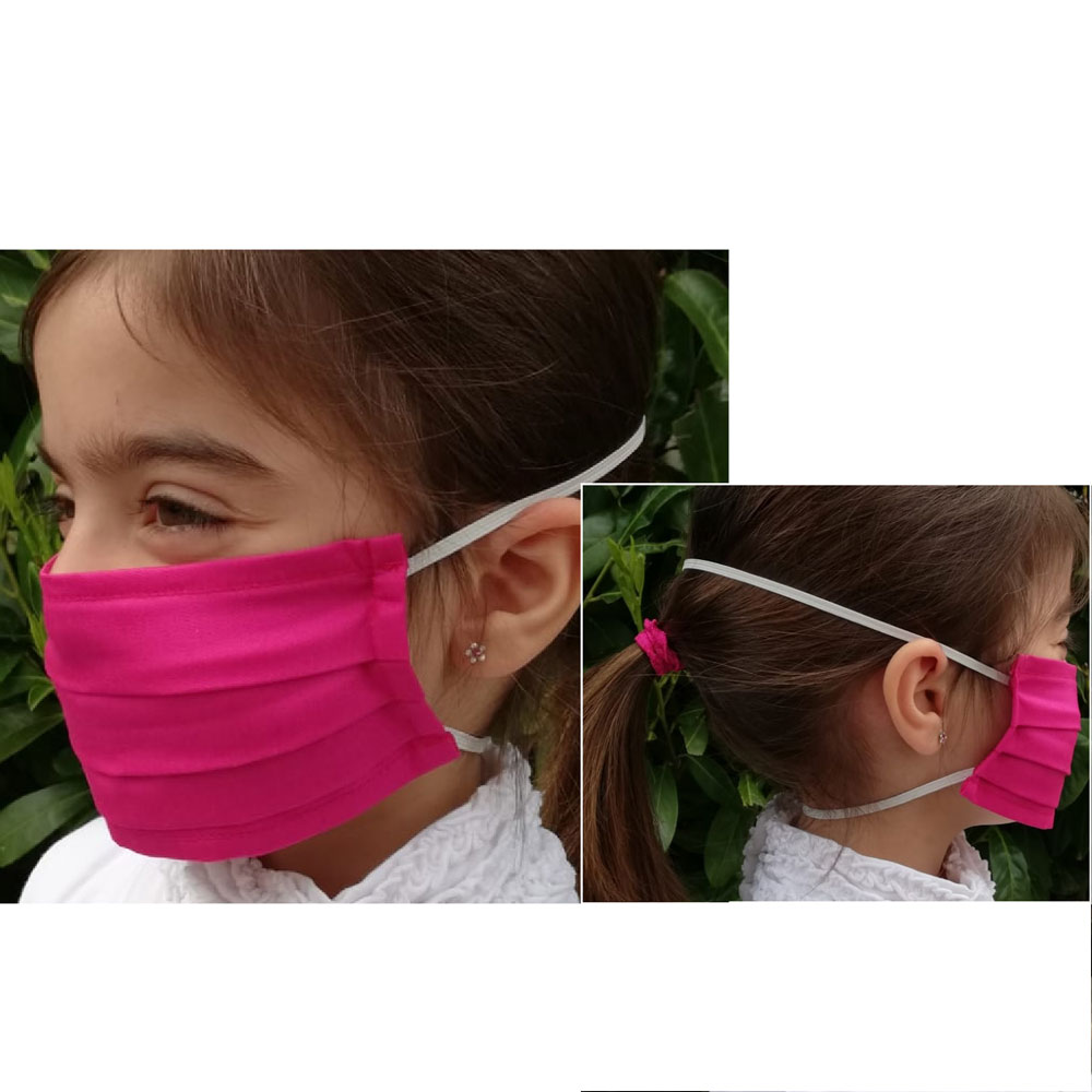 Mascherina igienica protettiva riutilizzabile ‘bam fucsia cm. 18 x 7 – 2/5 anni Made in italy