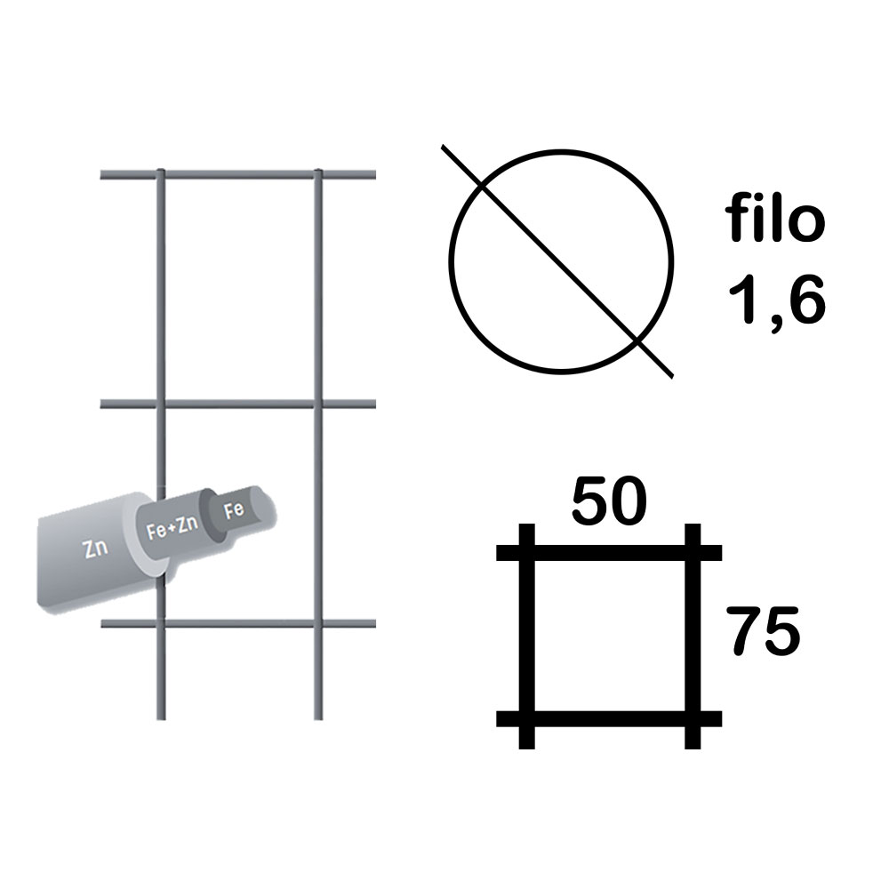 Rete elettrosaldata zincata cm 125 Senza marca