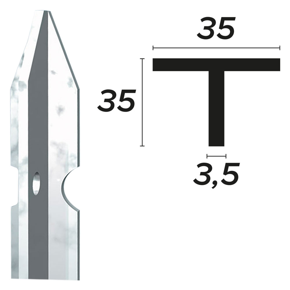 Paletto per recinzione cm 200 – mm 35x35x3,5 Made in italy