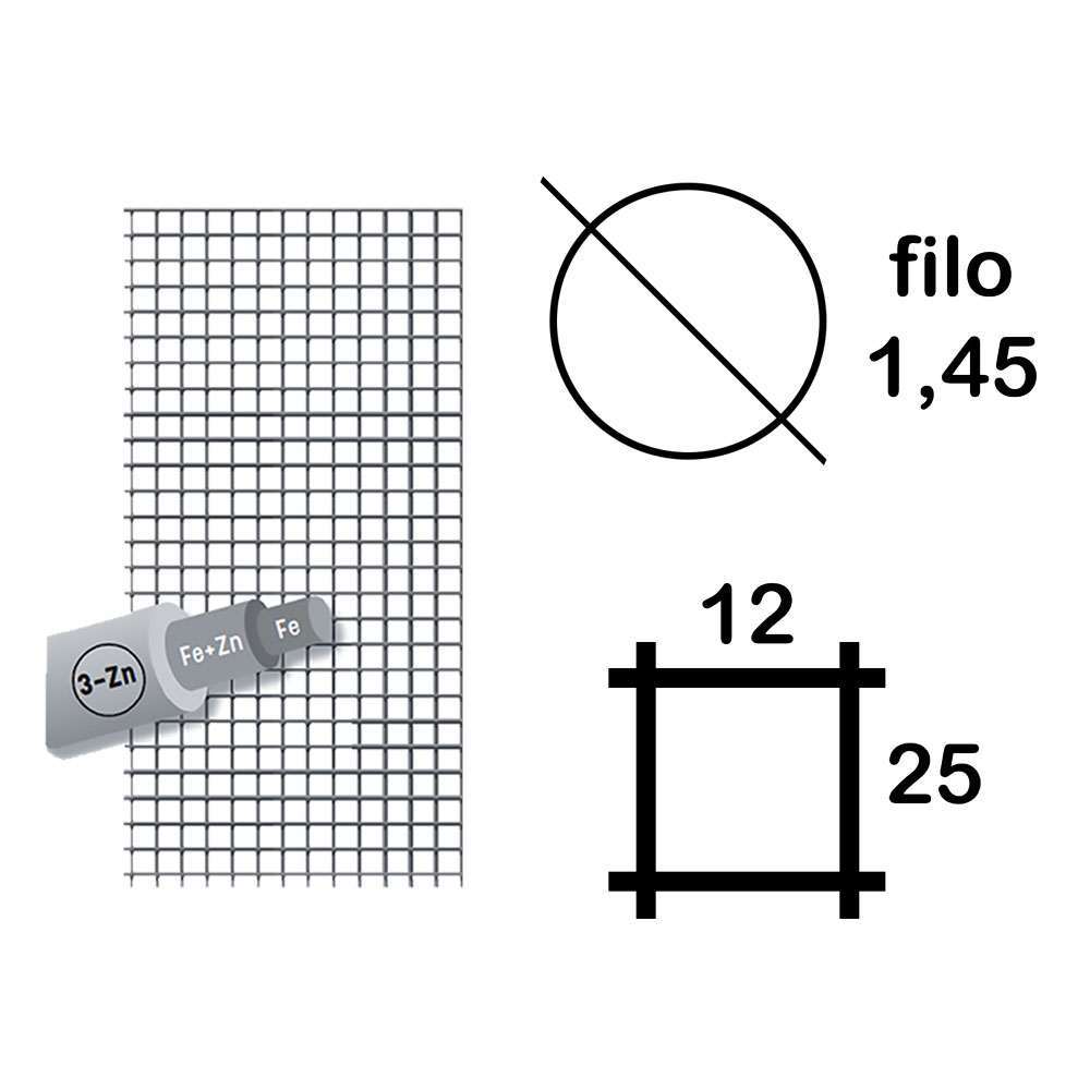 Rete elettrosaldata h 60 – 12 x 25 mm – f.1,45 Sidex
