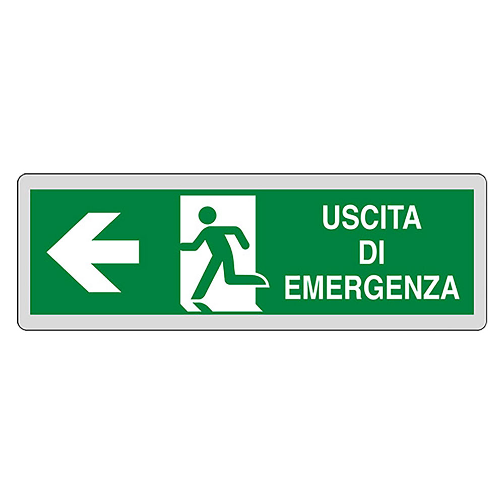 Etichetta segnaletica uscita emergenza sinistra Eurosignals