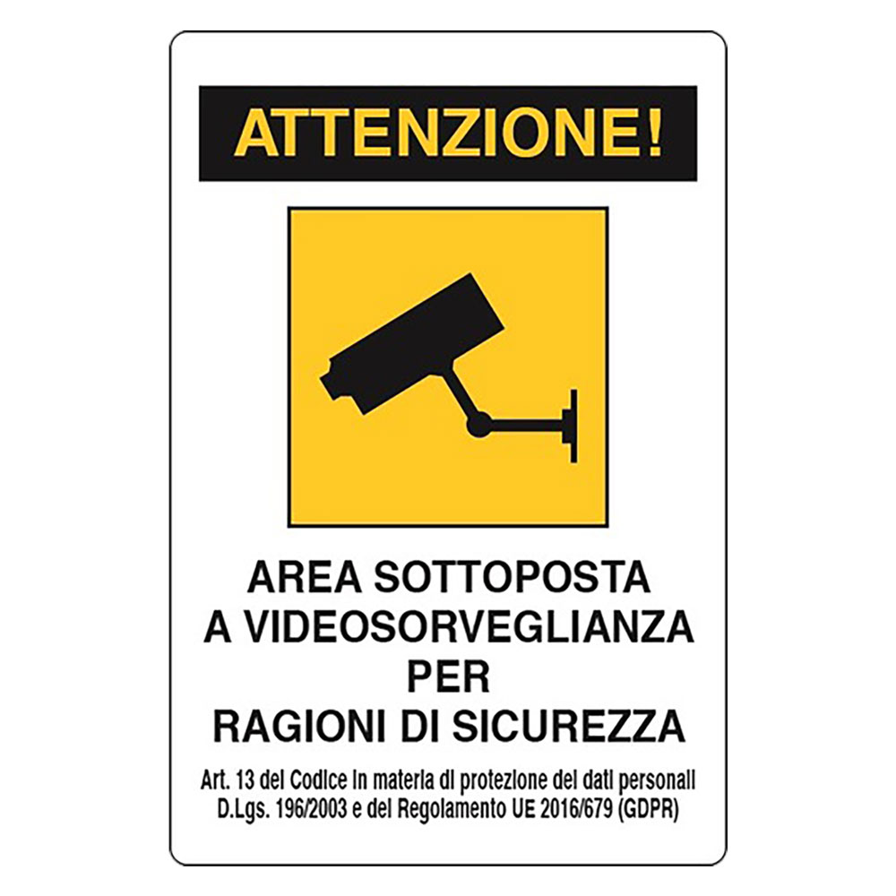 Cartello segnaletica area sottoposta a sorveglianza Eurosignals