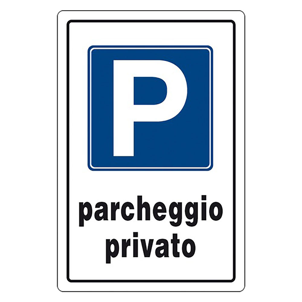 Cartello segnaletica ‘p’ parcheggio privato Eurosignals
