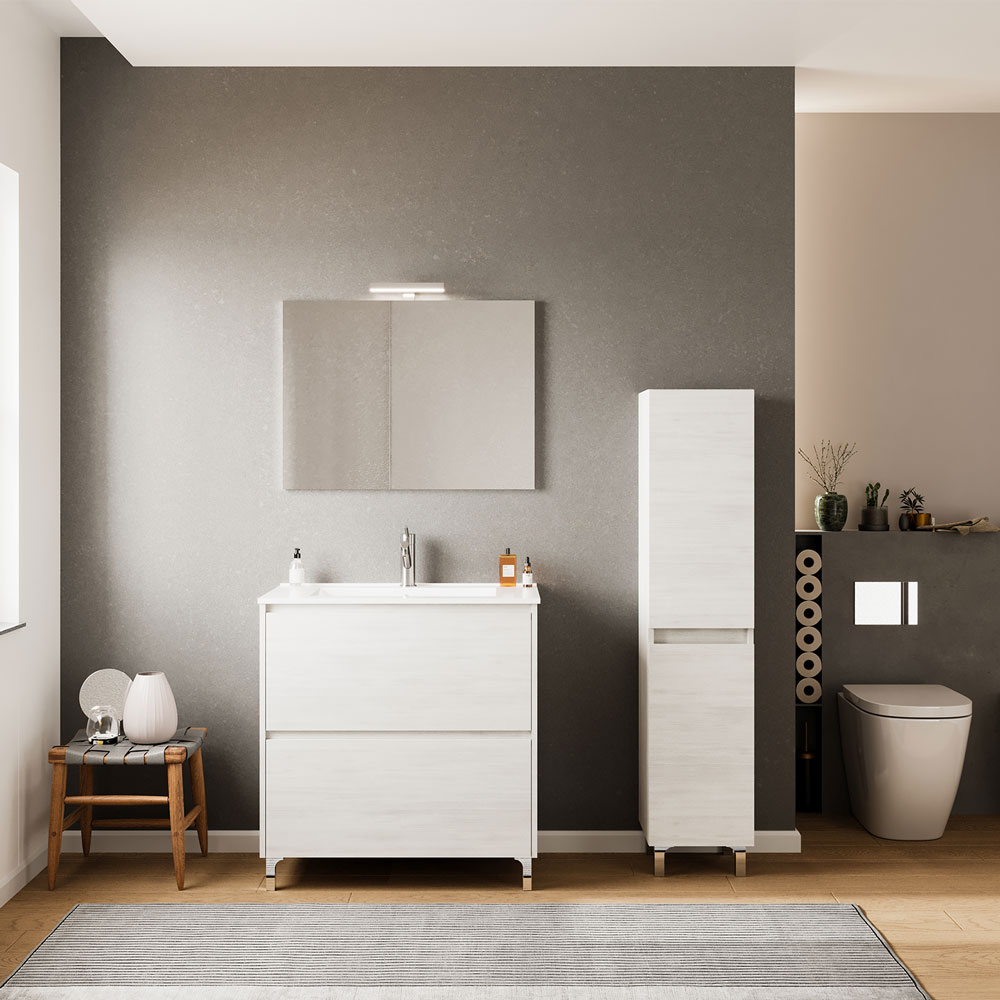 Colonna per bagno ‘lisbona’ rovere bianco Savinidue