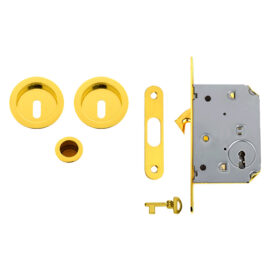 Kit per porte scorrevoli finitura oro lucido Mariva