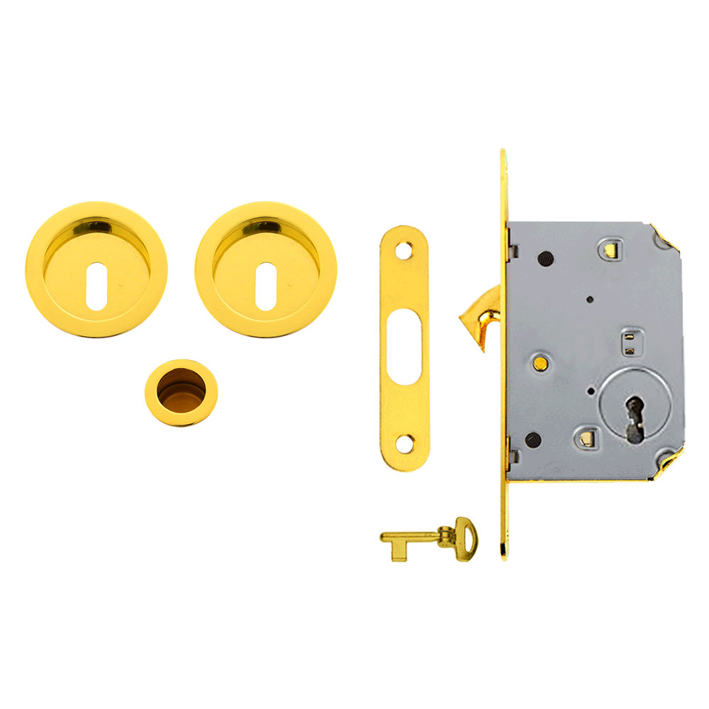 Kit per porte scorrevoli finitura oro lucido Mariva