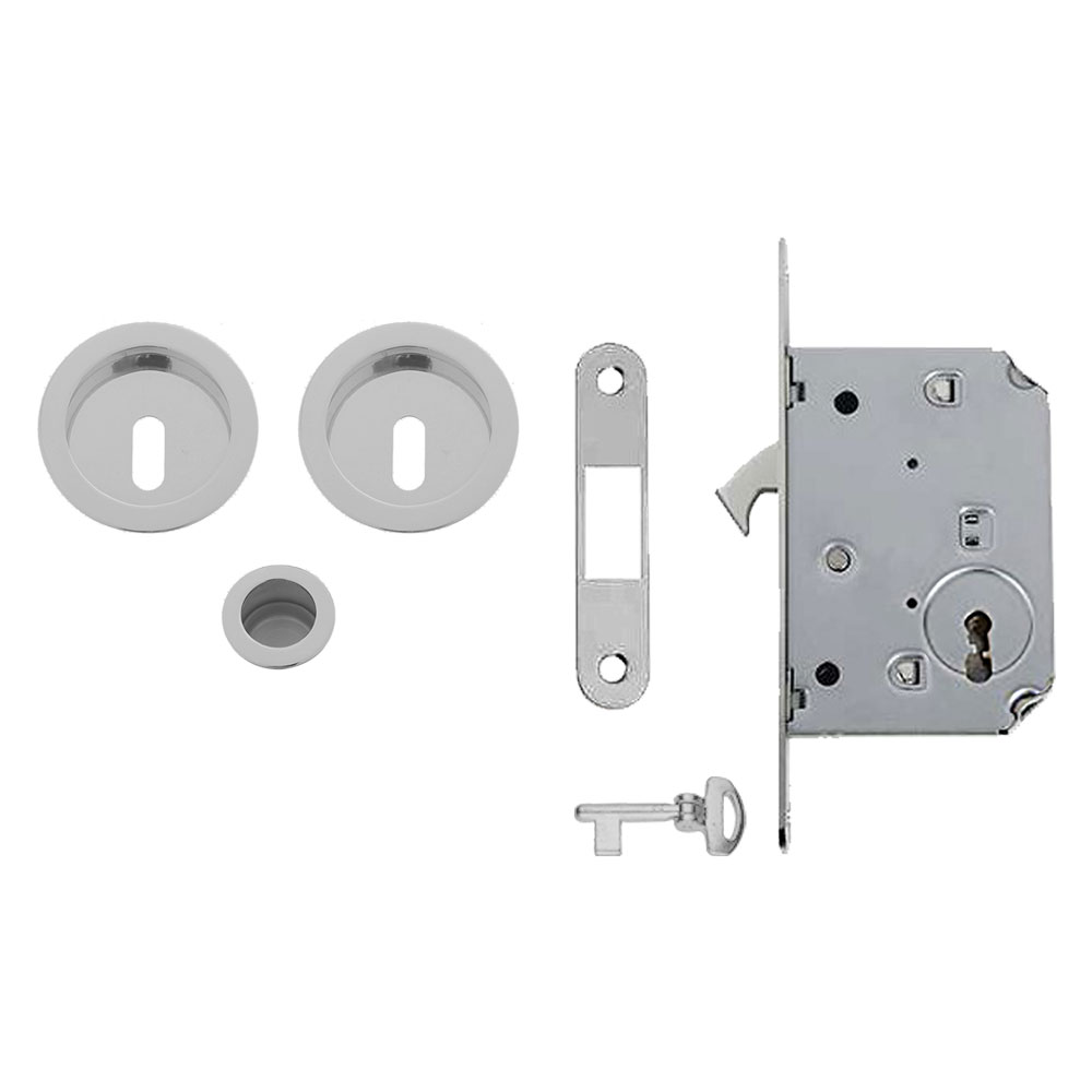 Kit per porte scorrevoli finitura cromo satinato Mariva