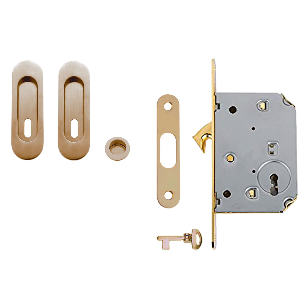 Kit per porte scorrevoli finitura ottone lucido Mariva