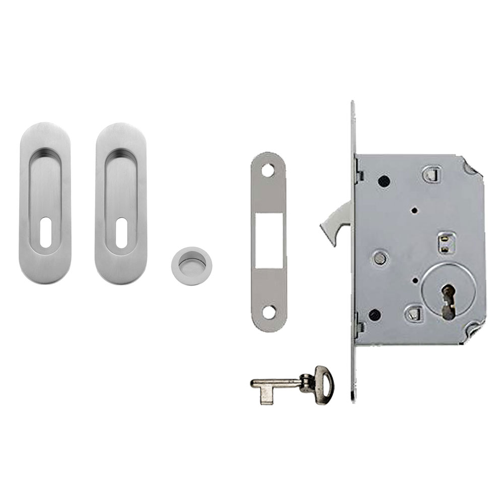 Kit per porte scorrevoli finitura cromo satinato Mariva