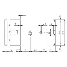 Serratura da infilare art.  704 1 mand. 154 x 44 x 3 - e 60 - fr.20 Iseo