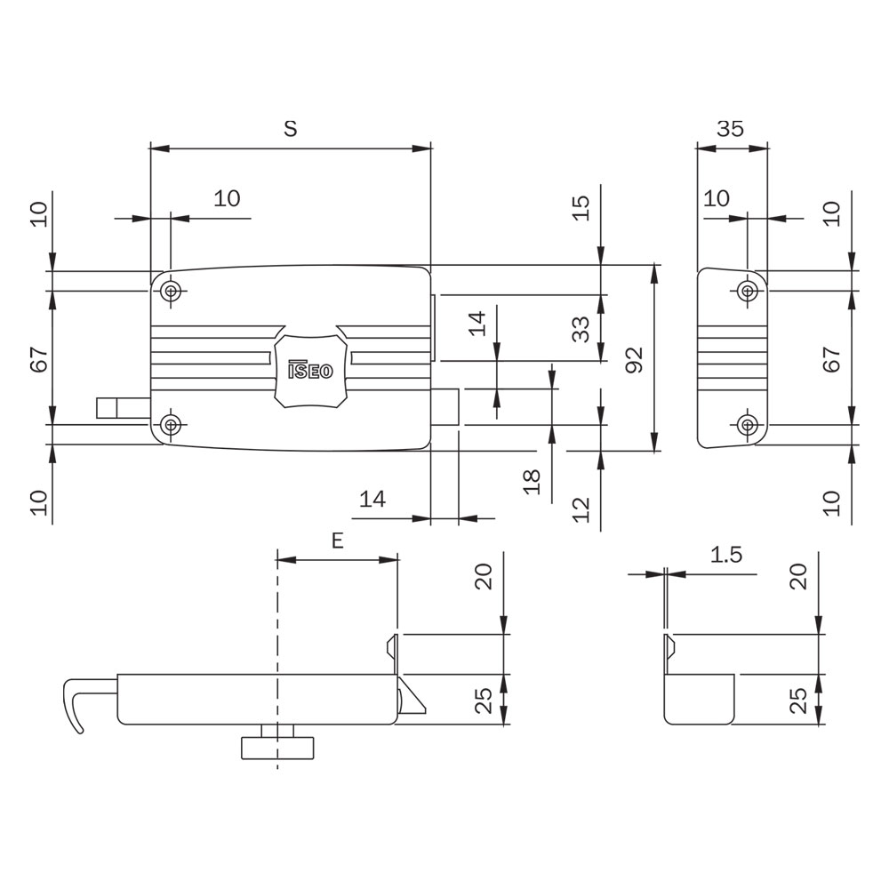 Serratura portoncino da applicare art. 401 2 mandate dx –  e 40 Iseo