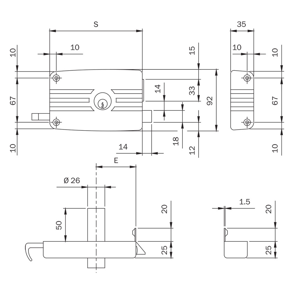 Serratura portoncino da applicare art. 431 2 mandate dx  – e 50 Iseo
