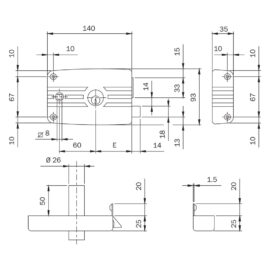 Serratura portoncino da applicare art. 481 3 mandate - e 60 dx Iseo