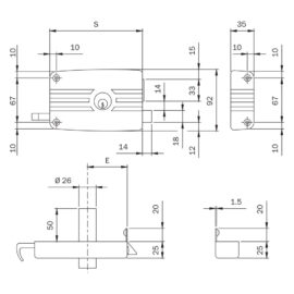 Serratura portoncino da applicare art. 432 2 mandate sx  - e 50 Iseo