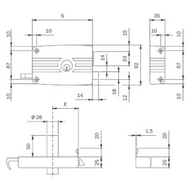Serratura portoncino da applicare art. 432 3 mandate sx  - e 70 Iseo