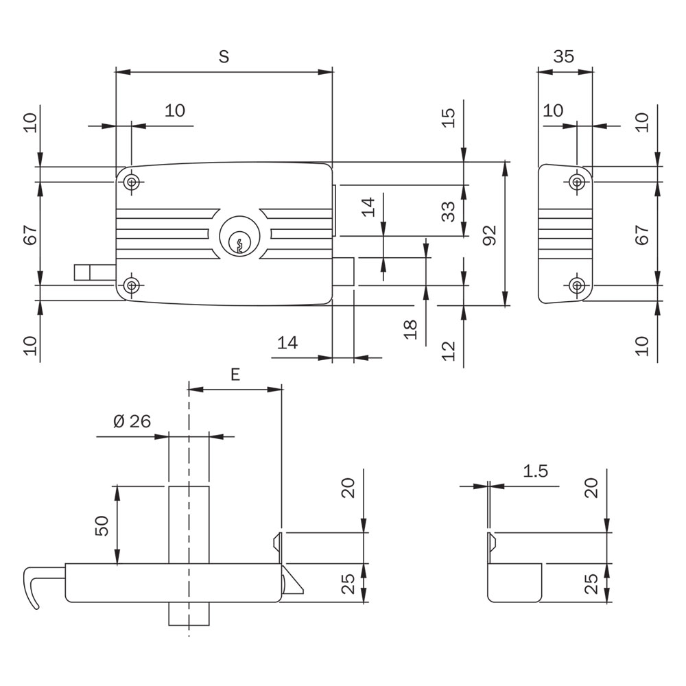 Serratura portoncino da applicare art. 432 3 mandate sx  – e 70 Iseo