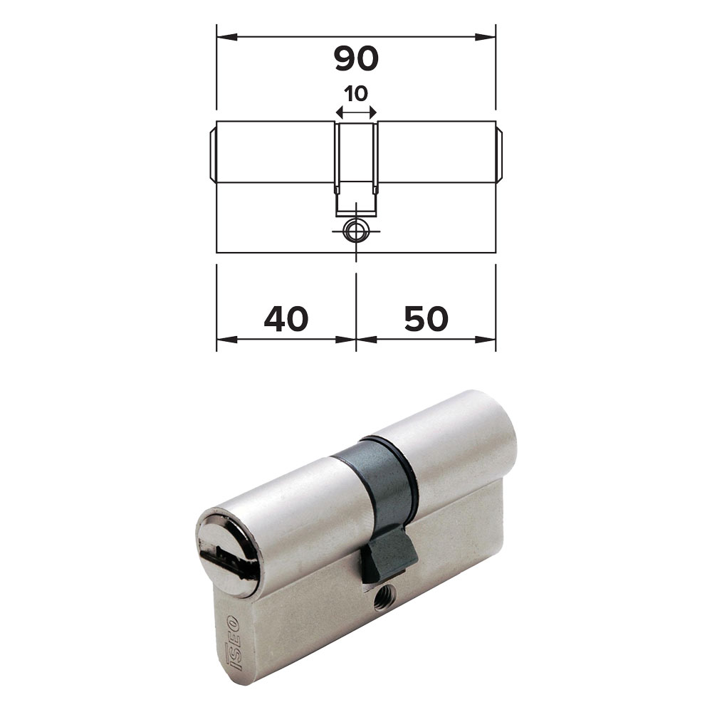 Cilindro sagomato ‘r6 plus’ mm 35+10+45 = 90 (40+50) Iseo