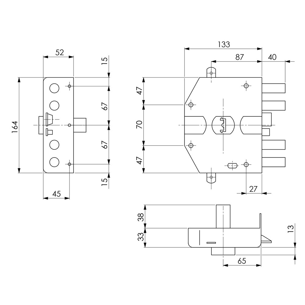 Serratura elettrica da applicare triplice art. 682 sx – cilindro 60 mm Yale