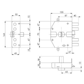 Serratura elettrica da applicare triplice art. 682 sx - cilindro 70 mm Yale