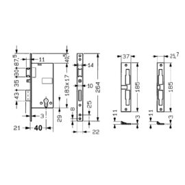 Serratura elettrica da infilare per porta legno art. 581 e 39,5 - bordo quadro Yale