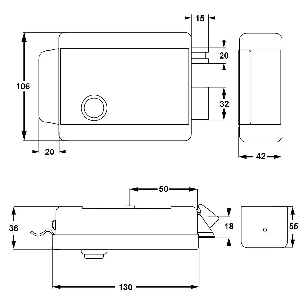 Serratura elettrica da applicare per porta legno art. 674 sx – e 50 Yale