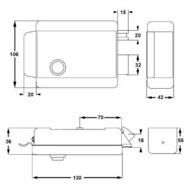 Serratura elettrica da applicare per porta legno art. 674 sx - e 70 Yale