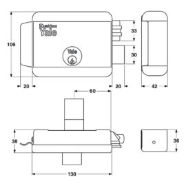 Serratura elettrica da applicare per cancelli art. 68080 sx - e 60 Yale