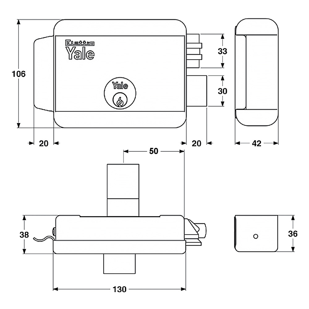 Serratura elettrica da applicare per cancelli art. 68080 sx – e 50 Yale