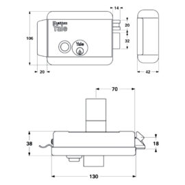 Serratura elettrica da applicare per cancelli art. 688 dx - e 70 Yale