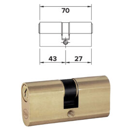Cilindro ovale da infilare mm 38+10+22 = 70 (43+27) Yale