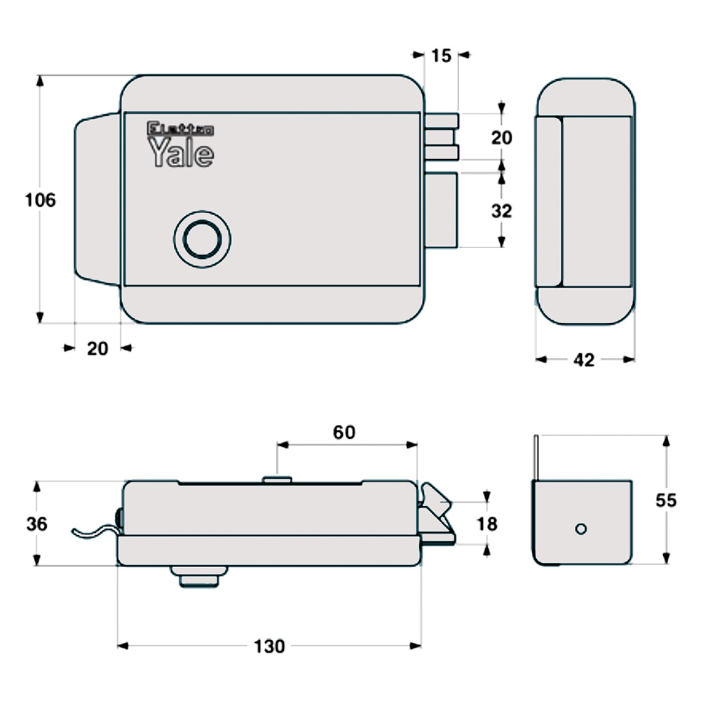 Serratura elettrica da applicare per porta legno art. 674 dx – e 60 Yale