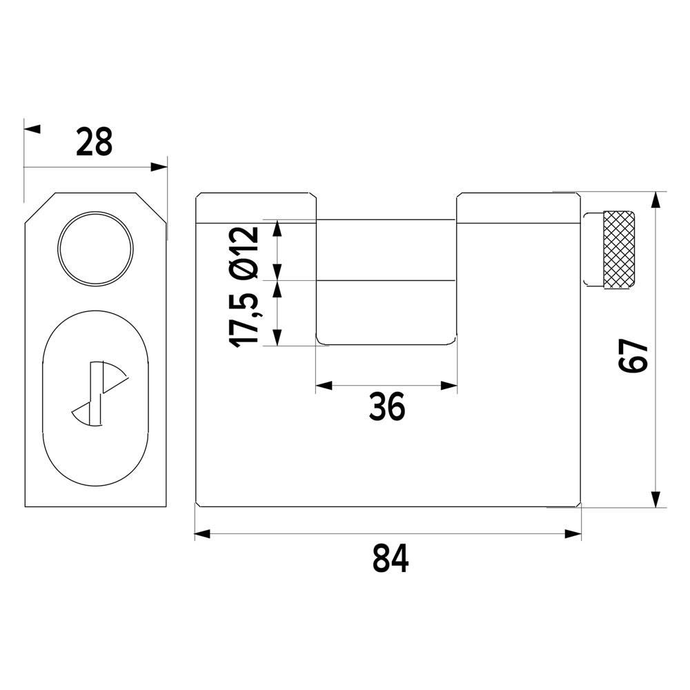 Lucchetto monoblocco p240 – mm 84 Iseo